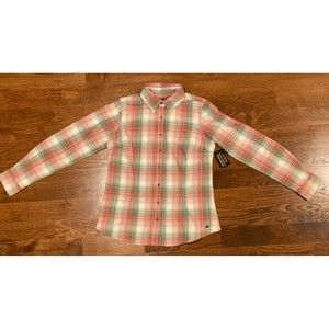 Noble Outfitters Womens Long Sleeve Plaid Cotton Flannel Shirt Size Medium NWT